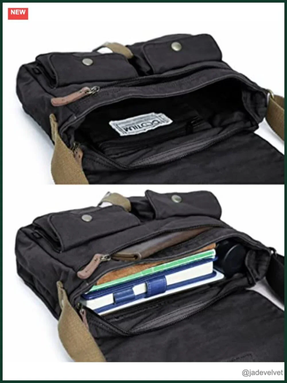 Canvas Messenger Bag Vintage Crossbody Shoulder Bag Military Satchel